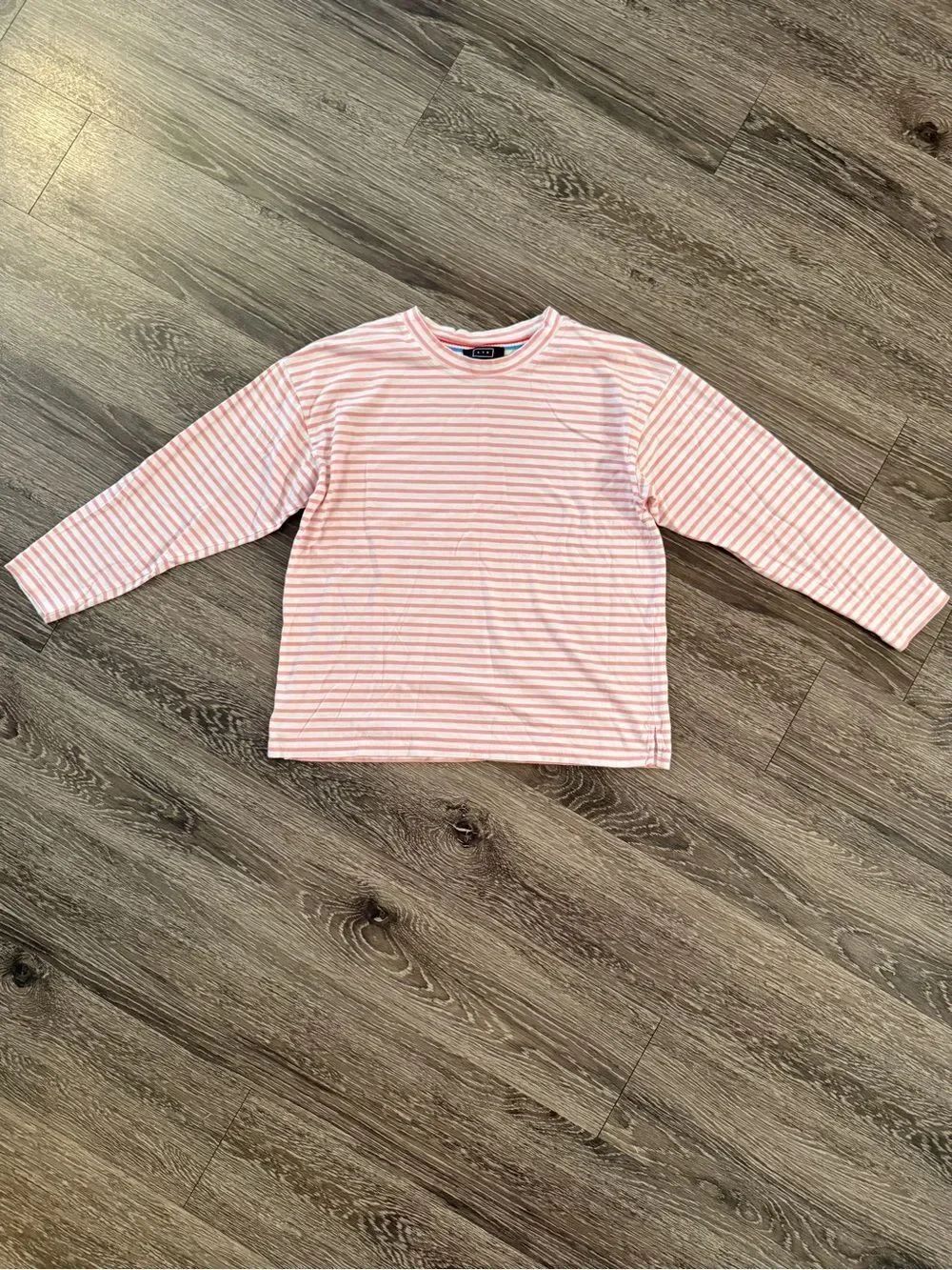 AYR Pink and White Striped Long Sleeve